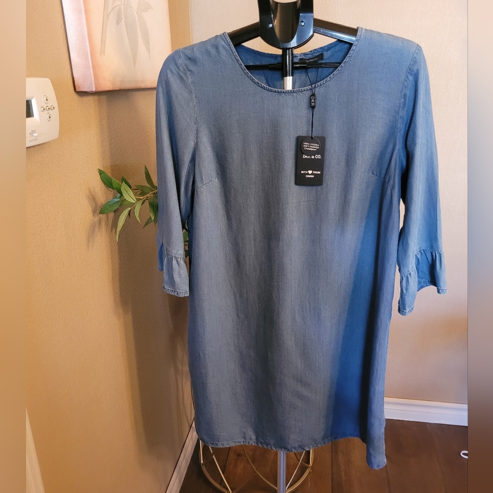 NWT  DKR & CO  Blue Denim Dress